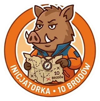Naklejka: dzik z mapą i kompasem, Inicjatorka